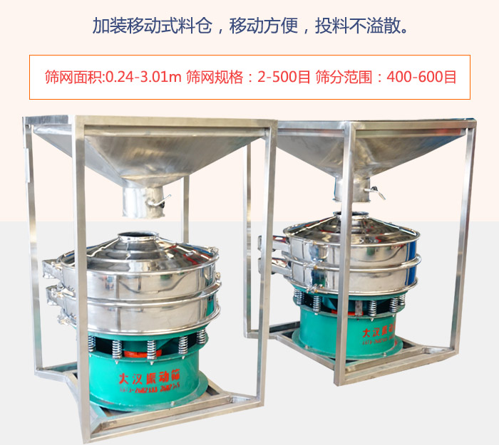 加裝移動式料倉，移動方便，投料不溢散。